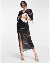 AllSaints - – safiya – gerafftes midikleid - Lyst