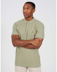 Brave Soul - Cotton Waffle Knit Embroidered Polo Shirt - Lyst