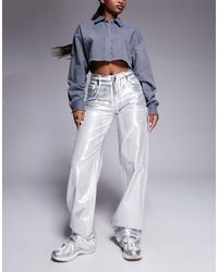 ARMANI EXCHANGE - Metallic Coated Straight Leg Jeans - Lyst