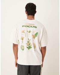 SELECTED - Oversized T-Shirt Met Botanische Print Op De Achterkant - Lyst