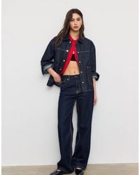 Stradivarius - Denim Jacket With Pockets - Lyst