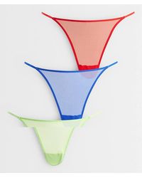 ASOS - 3 Pack Sheer Mesh Tanga Lingerie Thong - Lyst