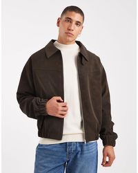 ASOS - Bomber en imitation daim - marron - Lyst