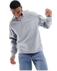 ASOS - Heavyweight Oversized Half Zip Sweatshirt - Lyst
