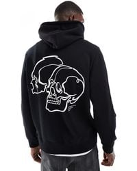 Jack & Jones - Oversized Hoodie With Skull Back Print - Lyst