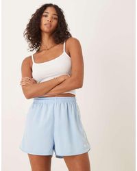 adidas Originals - Renshorts Van Satijn Met Ruches En 3 Strepen - Lyst