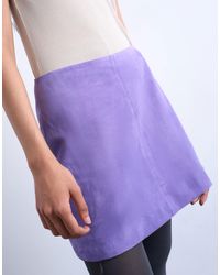 TOPSHOP - Real Suede Pelmet Mini Skirt - Lyst