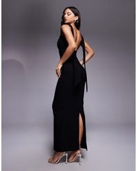 Vesper - – hochgeschlossenes maxikleid aus bengaline - Lyst