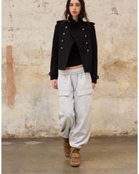 Stradivarius - Felt Texture Button-up Coat - Lyst