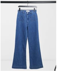 & Other Stories Biologisch Katoenen Flare Jeans Met Hoge Taille - Blauw