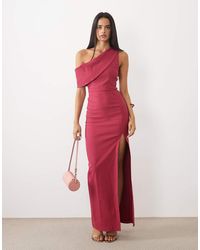 Vesper - Bengaline Drape Off-shoulder Maxi Dress - Lyst