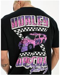 Hurley - Camiseta negra con estampado en la espalda nascar - Lyst
