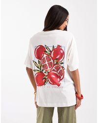 Vero Moda - T-shirt oversize coupe boyfriend avec imprimé fruta - Lyst