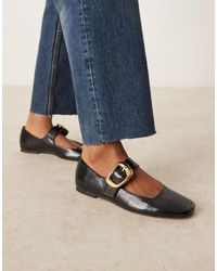 ASOS - Linton Square Toe Mary Jane Ballet Flats - Lyst