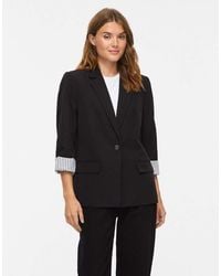 Vila - Enkelrijs Vibonnie Loose Fit Blazer Met Spreadkraag En Padding - Lyst