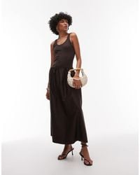 & Other Stories - Mixed Jersey And Woven Maxi Dress With Volume Hem - Lyst