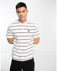Calvin Klein - Gestreept T-shirt Met Logo, Bies En Comfortabele Pasvorm - Lyst