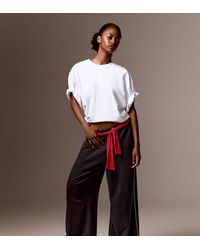 Bershka - Tall Plush jogger Trousers - Lyst