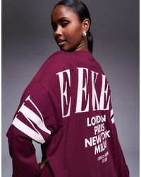 ASOS - Weekend Collective Icon Oversized Long Sleeve T-shirt With Stacked Back Logo - Lyst