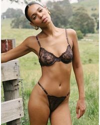 KAT THE LABEL - Nicolette Embroidered Thong - Lyst