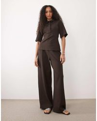 ASOS - Interlock Wide Leg Pants - Lyst