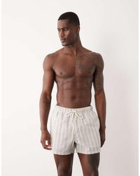 ASOS - Seersucker Striped Swim Shorts - Lyst