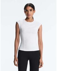 Oysho - Short-sleeved Rib Top With Cotton And Modal - Lyst