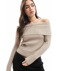 ONLY - Off Shoulder Knitted Jumper - Lyst