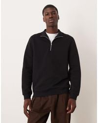 ASOS - Essentials Quarter Zip Sweatshirt - Lyst