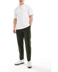 ASOS - Smart Tapered Fit Check Trousers - Lyst