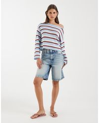 ONLY - Wide Neck Light Knit Top - Lyst