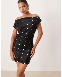 ASOS - Satin Drape One Shoulder Mini Dress - Lyst