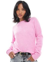 Vero Moda - Maglione Lavorato Fucsia Con Scollo Rotondo - Lyst