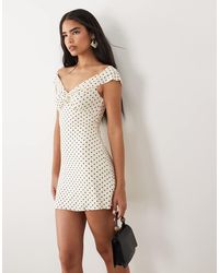 Tiger Mist - Denali Ruffle Sleeve Sweetheart Neckline Mini Dress - Lyst