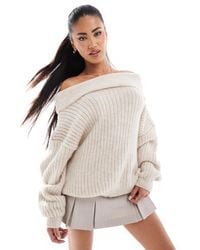ASOS - – schulterfreier oversize-strickpullover - Lyst