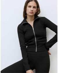 Pull&Bear - Veste en maille interlock à col montant - Lyst
