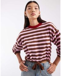 ASOS - Knitted Striped Jumper With Drawstring Hem - Lyst