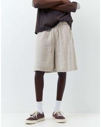 Pull&Bear - Short en 100 % lin - beige - Lyst