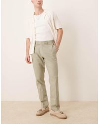 ASOS - Nette Slim-Fit Broek Van Linnenmix - Lyst
