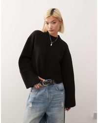 Monki - Ruimvallende Trui Met Ronde Hals - Lyst