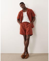 New Look - Co-ord Linen Look Pull On Shorts - Lyst