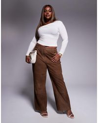 ASOS - Curve – hose aus mehrteiligem wildleder - Lyst