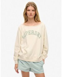 Superdry - Athletic Essentials Bardot Crew Sweatshirt - Lyst