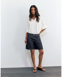 Pull&Bear - Bermuda en jean à taille basse - Lyst