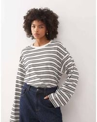 Monki - Oversized Long Sleeve T-shirt With Side Slits - Lyst