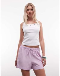 ASOS - Linen Blend Pull On Short Co Ord - Lyst