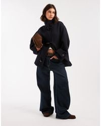 ASOS - Brushed Funnel Neck Coat With Toggle Detail - Lyst