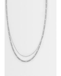ASOS - Waterproof Stainless 2 Pack Link And Figaro Chain Necklace - Lyst