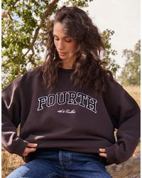 4th & Reckless - Sweat oversize à logo brodé - chocolat - Lyst