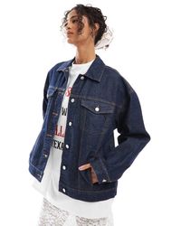 ASOS - Chaqueta Vaquera Extragrande De Estilo Años 90 Con Lavado Enjuagado De -Azul - Lyst